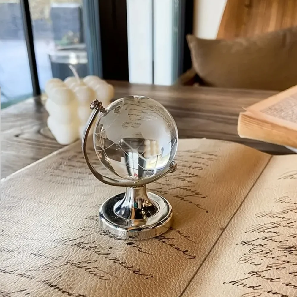 Miniature Crystal Gold and Clear Globe Decor - Picture 4 of 11